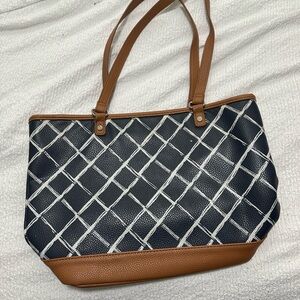 Thirty-One Black and Brown Geometric Tote